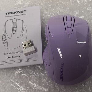 Tecknet TK-MS317 Rechargeable Dual Mode Wireless Mouse 4800 DPI. Lavander 6 btn